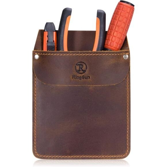 Genuine Leather Pocket Protector for Men, Durable Pocket Tool Pouch,Jeans Shirts - Picture 9 of 16